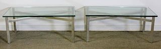 Midcentury Pair of Quality X Base Coffee Tables.