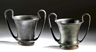 Superb Matched Greek Boeotian Pottery Kantharoi