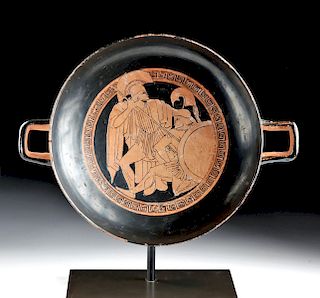 Greek Attic Red Figure Ceramic Kylix - Hoplite Battle