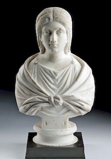 Beautiful Roman Marble Bust of a Woman