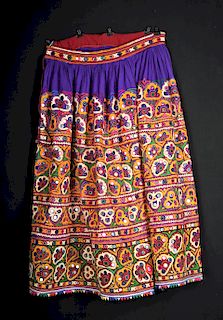 Vintage Indian Kutchi Embroidered Skirt