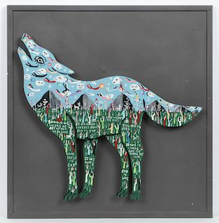 Howard Finster (American, 1916-2001) "Howling Wolf", 1986