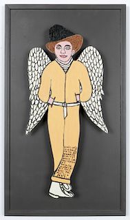 Howard Finster (1916-2001) "Elvis at 3 is an Angel to Me", #7,131