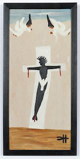 Clementine Hunter (1886-1988) "Crucifixion"