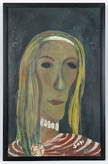 Jon Serl (American/California, 1894-1993) "Elmer's Wife", 1965