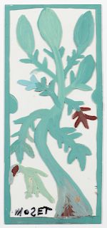 Mose Tolliver (1925-2006) Tree Painting on Glass