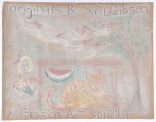 Sybil Gibson (1908-1995) Painted Sign, 34.75'' x 44.5''