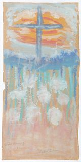 Sybil Gibson (1908-1995) "Easter Morning", 1986, 38.5'' x 18.75''