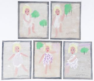 Sybil Gibson (1908-1995) Group of 5 Works on Paper