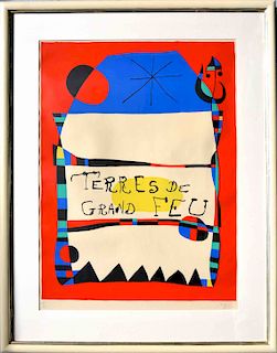 Joan Miro Title: Terres de grand feu Lithograph
