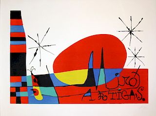 Joan Miro Title: Terres de grand feu Lithograph