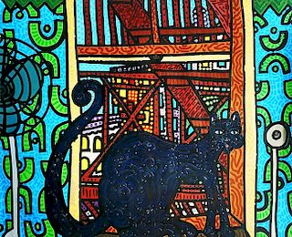 FRACE, KIP Title: BLACK CAT ACRYLIC/ ON CANVAS