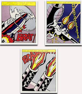 ICHTENSTEIN, ROY  AS I OPENED FIRE TRIPTYCH OFFSET LITHOGRAPH