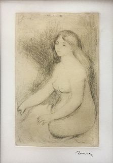 RENOIR, PIERRE-AUGUSTE BAIGNEUSE ASSISE (D., S. 11) SOFTGROUND ETCHING