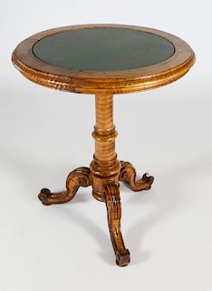 19th Century English Tiger Maple Candlestand