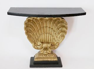 Gilded Shell Decorated Console Table