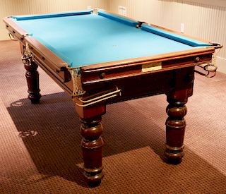 Willie Holt Burnley Ltd  Diminutive English Mahogany Billiards Table