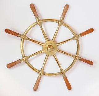 Solid Brass and Wood Handle Yacht Wheel