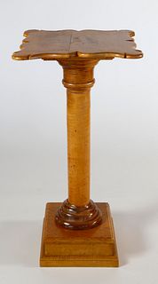 19th Century Tiger and Curly Maple Pedestal