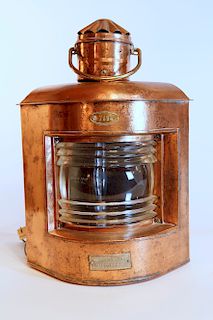 Ahlemann and Schlatter Bremen, Hamberg Copper Ship's Lantern #7854