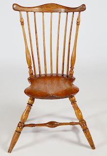 18th Century Oak Fanback Windsor Side Chair