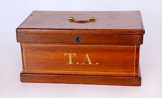 19th Century English "T.A." Painted Wood Box