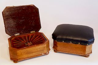 Pair of 19th Century English Petite Wood Spitoons