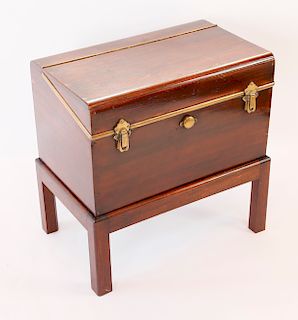 19th Century English Mahogany Brass Bound Decanter Box