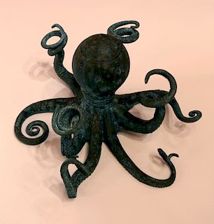 Green Patina Bronze Octopus