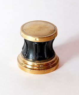 19th Century Brass and Wood Capstan Box