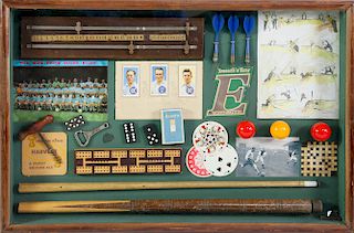 Shadowbox Collection of Vintage and Antique Games and Sporting Memorabilia