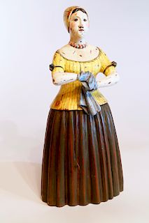 Carved Wood Figure of an Austrian Maiden
