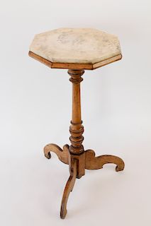 19th Century Petite Octagonal Marble Top Candlestand
