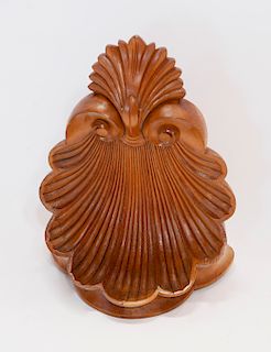 Vintage Carved Mahogany Shell Bracket