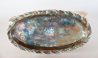 Colossal Patina Metal Serving Tray