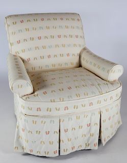 Beachley Skirted Club Chair Upholstered in Flip Flop Fabric
