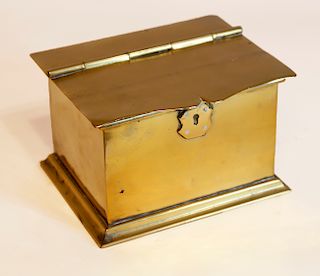 Small 19th Century English Brass Hinged Top Box