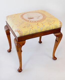 Queen Anne Style Upholstered Stool
