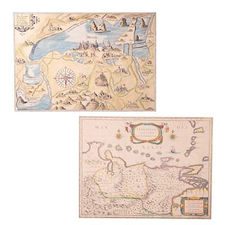 Lote de mapas. Grabados, finales del siglo XIX. Consta de: Plan Geografico de Mexico y su comarca y Venezuela. Piezas: 2