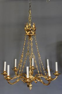 Louis XV Transitional Gilt Bronze Chandelier