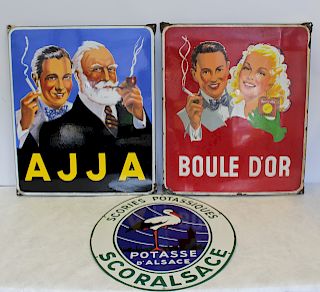 Grouping Of Assorted Enamel Advertising Signs