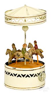 Bing painted tin carousel steam toy accessory