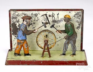 Painted tin wheelwrights steam toy accessory