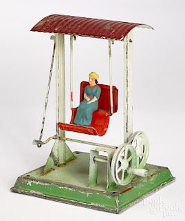 Painted tin swing steam toy accessory