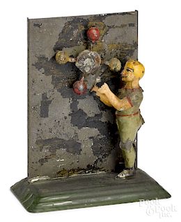 Painted tin boxer steam toy accessory