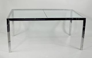 Mid-Century Glass & Chrome Dining Table
