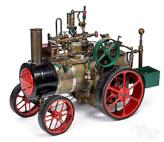 Massive live steam traction engine model