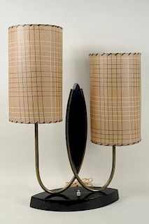 1950's Modernist Painted Bakelite & Metal Lamp