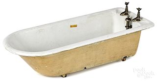 Cast iron and enameled salesman sample bathtub