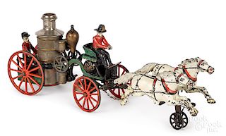 Cast iron horse drawn fire pumper